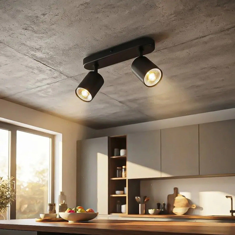 Lampara Led Techo Foco De Techo Gu10 Lámpara Techo Giratorio Negro