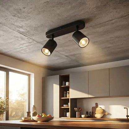 Lampara Led Techo Foco De Techo Gu10 Lámpara Techo Giratorio Negro