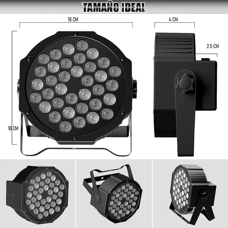 Luces De Fiesta Led Rgb Luz Discoteca 18 Led Luz Led Fiesta