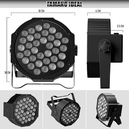 Luces De Fiesta Led Rgb Luz Discoteca 18 Led Luz Led Fiesta