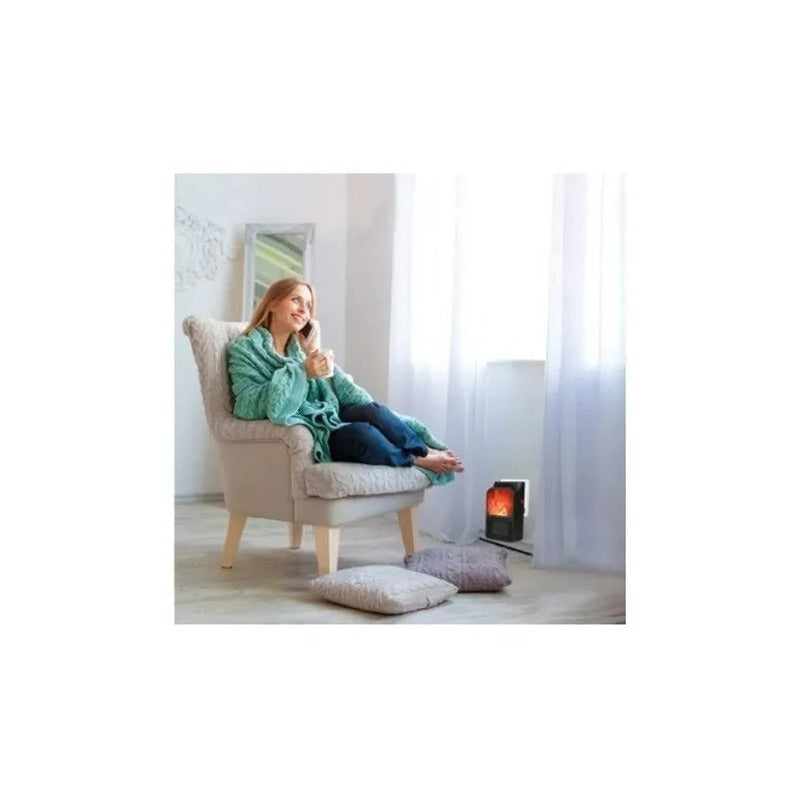 Mini Calefactor Calentador Electrico Portatil 900w Estufa Negro