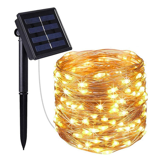 Guirnalda Solar 100 Led Luces Hada Solares Navidad 10 Metros