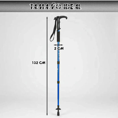 Bastón De Trekking Arcashopping De Aluminio Plegable Con Sistema Anti-shock Azul