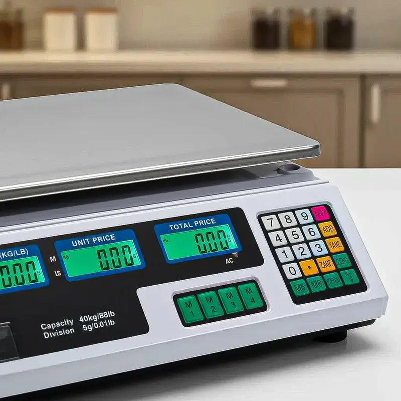 Balanza Digital Okshop De Cocina Y Con Capacidad De 40 Kg Blanco