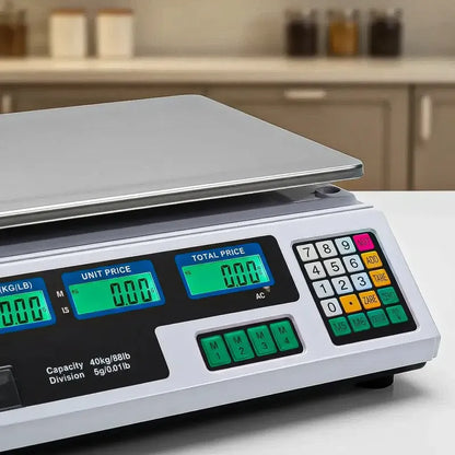 Balanza Digital Okshop De Cocina Y Con Capacidad De 40 Kg Blanco