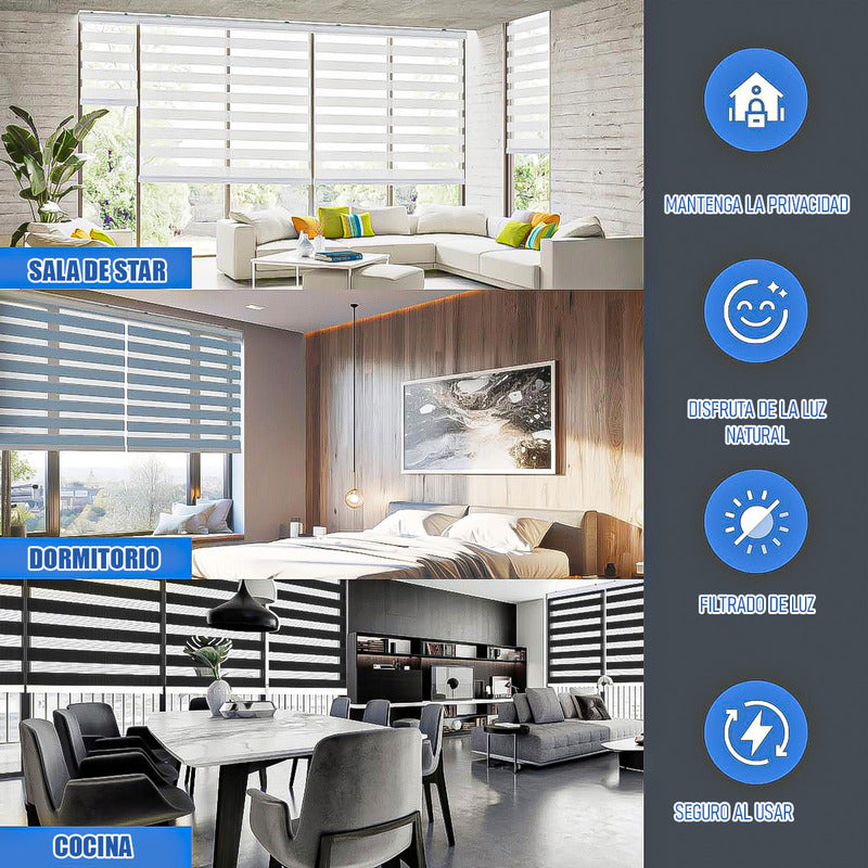 Cortinas Roller Cortina Roller 60x200cm Persiana Enrollable Arcashopping Persianas Enrollables De Cebra Persianas Enrollables De Doble Capa Cortina Roller Duo Blanco Cortinas Roller Enrollables
