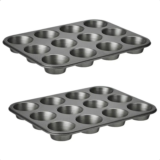 Pack 2 Molde 12 Cupcakes Molde De Muffins Molde Para Horno Gris