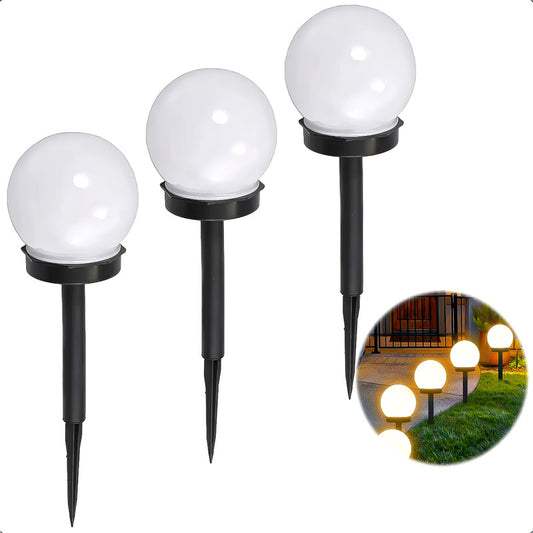 Estaca Solar Pack 3 Foco Solar Para Jardín Estacas Solares Negro/cálida