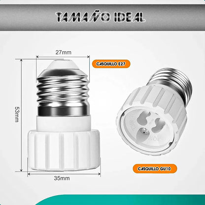 Adaptador De Foco E27 A Gu10 Para Bombillas Led Blanco