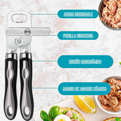 Abridor Latas Abrebotellas Manual De Acero Pack 4 Abrelatas Acero Inoxidable