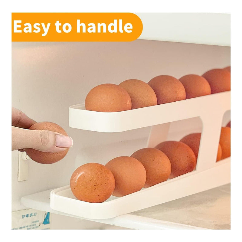 X2 Huevera Organizador De Huevos Para Refrigerador Rodante