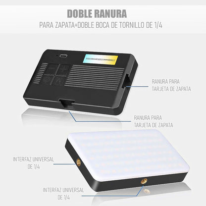 Iluminadores Camara Luz Led Recargable Luces Para Fotografia Negro Cálido/neutro/frio