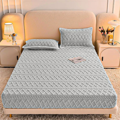 Sábana Bajera Polar Sábana Bajera Elástica Protector 150x200 Gris Claro