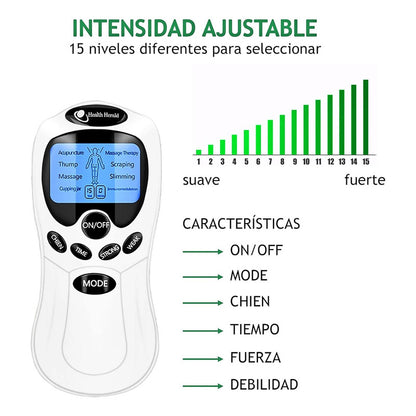 Electroestimulador Electrofisico 4 Electrodos Estimulador