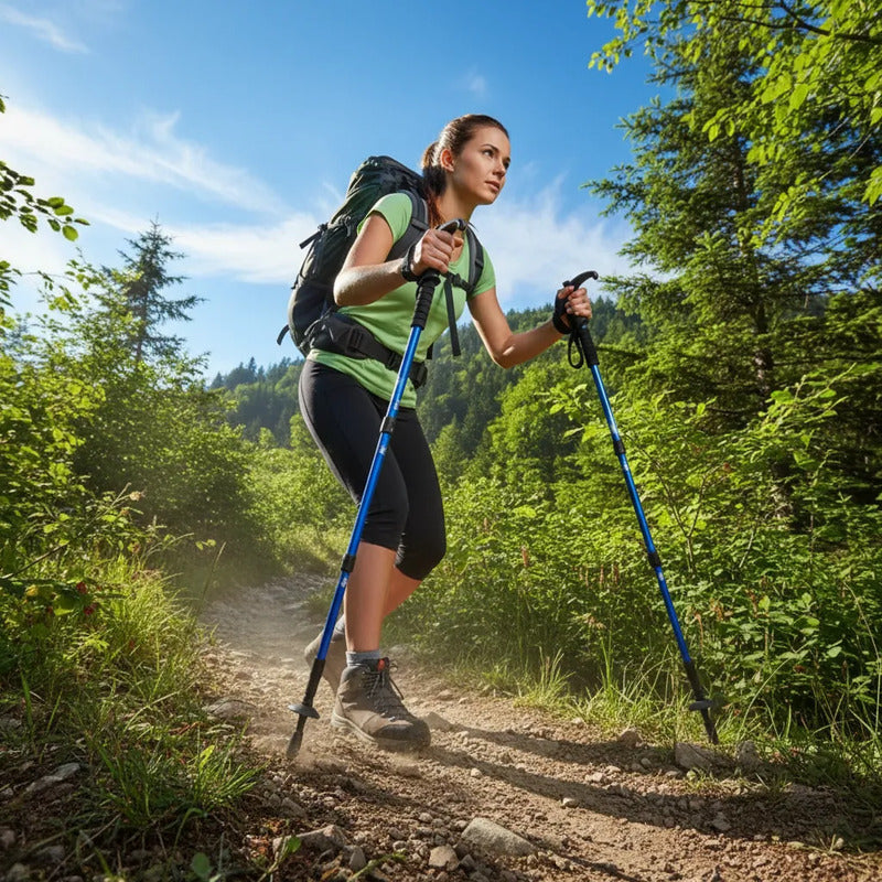 Baston Trekking Bastones De Trekking Baston Con Mango Baston Azul