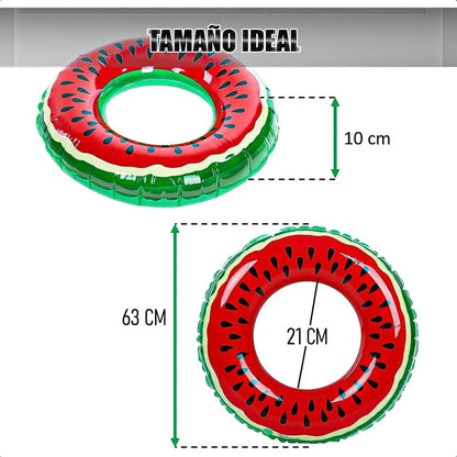 Pack De 2 Flotadores Inflables Sandía Para Niños, Flotador De Piscina De Pvc Arcashopping Rojo Y Verde