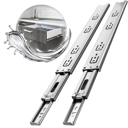 Corredera Telescópica De Acero Okshop De 100 Cm Para Cajones Gris