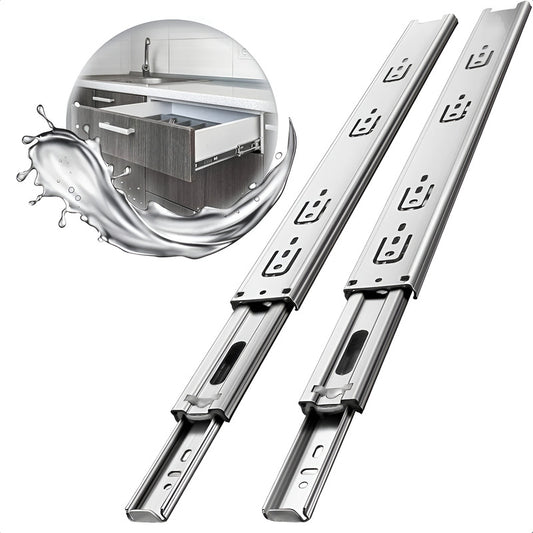 Corredera Telescópica De Acero Okshop De 100 Cm Para Cajones Gris