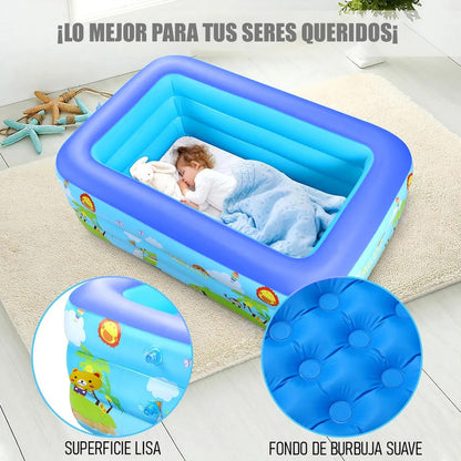 Piscinas Para Niños Piscina Pequeña Bebe Piscinas Infantiles Piscina Inflable Para Bebes Plastico 150x100x50cm Piscina De Pelotas Para Ninos Piscinas Inflables Rectangulares Color Azul Okshop