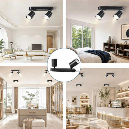 Lampara Led Techo Foco De Techo Gu10 Lámpara Techo Giratorio Negro Okshop Foco Spot Doble Techo Orientable 2 Luces Gu10 Foco Dirigible Doble De Techo Gu10 Lámpara De Techo 2 Luces Lampara Pared Okshop