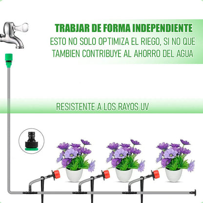 Kit Riego Jardín Okshop Aspersores Automáticos 20m Pvc 62 Piezas