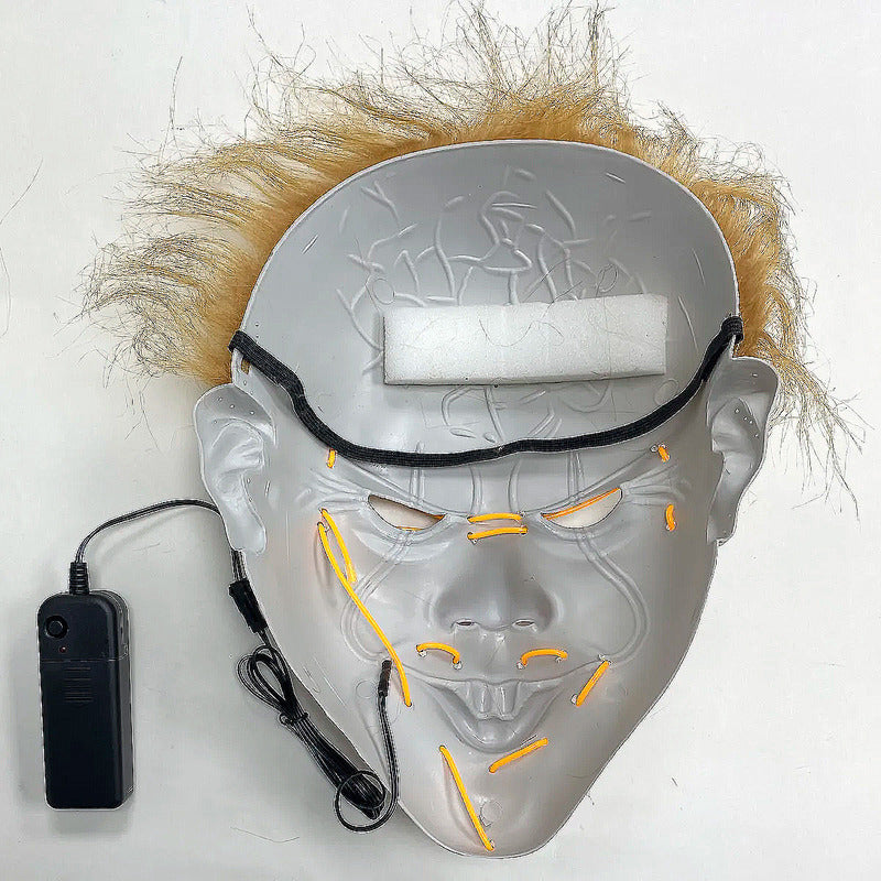 Mascara De Pennywise Con Luces Mascara De Payaso Halloween Amarillo Pennywise