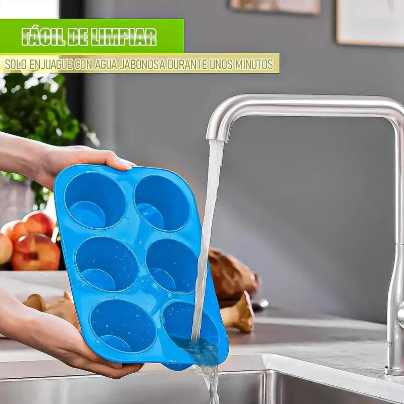 Moldes De Silicona Molde Cupcakes Silicona 6 Und Baratos Color Azul