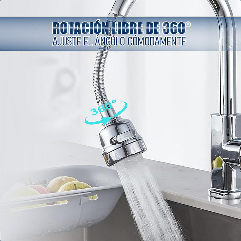 Cuello Flexible Giratorio Lavaplatos Extension Lavaplatos Plateado Brillante