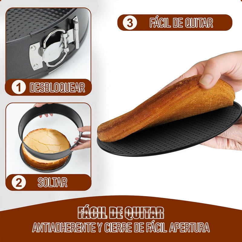 Moldes Para Tortas Redondos Pack 6 Moldes Desmontables Molde Gris