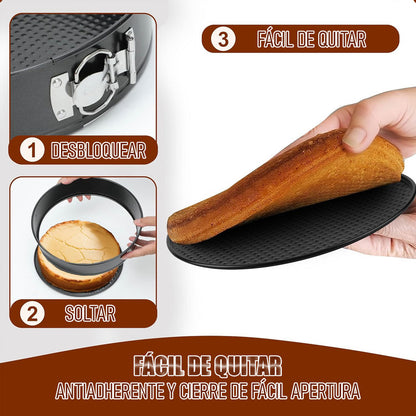 Moldes Para Tortas Redondos Pack 6 Moldes Desmontables Molde Gris