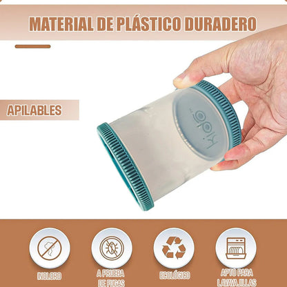 Contendor Alimentos Envases Yogurt Y Cereal Frasco Hermetico Tapper Comida Contenedor Hermetico Plastico 290ml Frascos Plasticos Portacereales Set 4 Contenedores De Alimentos Azul Okshop
