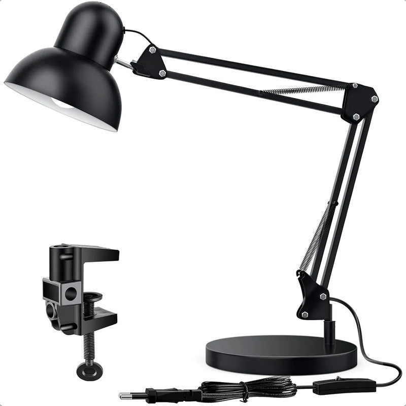 Lamparas De Velador Lampara Escritorio Flexible Ajustable Lamparas De Escritorio Incandescente E27 Flexibles Metal Lampara Estudio Led Mesa Aluminio Halogena 40w Negra Okshop