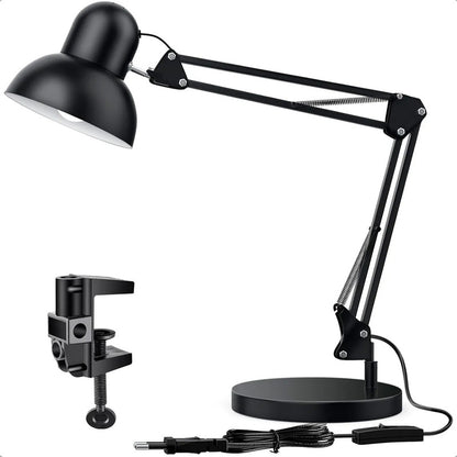 Lamparas De Velador Lampara Escritorio Flexible Ajustable Lamparas De Escritorio Incandescente E27 Flexibles Metal Lampara Estudio Led Mesa Aluminio Halogena 40w Negra Okshop