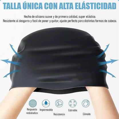 Gorro De Natación Silicona Gris Anticloro Okshop Adultos Tamaño Único Liso Talle Único
