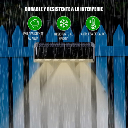 Aplique De Pared Lampara Led Focos Exterior Solar Apliques Led Exterior Abs Jardin 10w 25x4cm Okshop Pack 8 Lampara Muro Inalambrica Aire Libre Carga Automatica Negro Ip65 Calida Negro/cálida