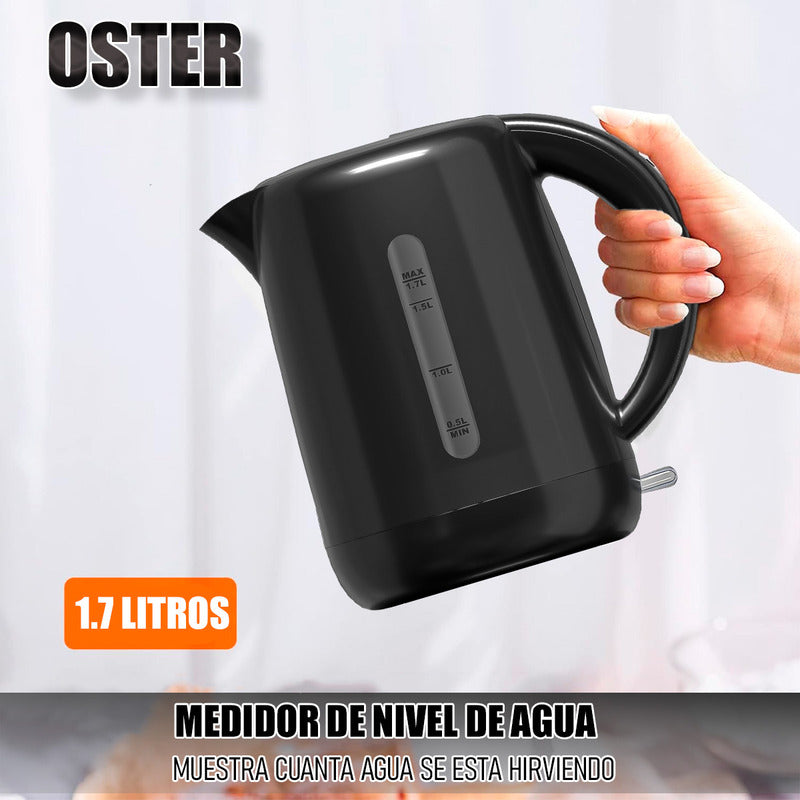 Hervidor Eléctrico Oster De 1.7 Litros Con Apagado Automático Negro