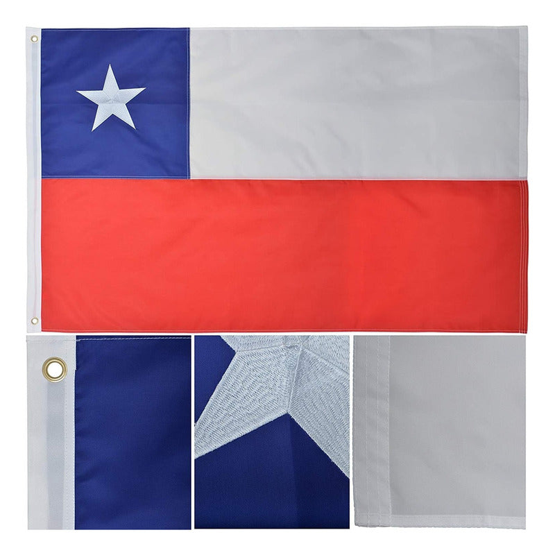 Pack X3 Bandera Chilena Bordada Banderas De Chile 135x90