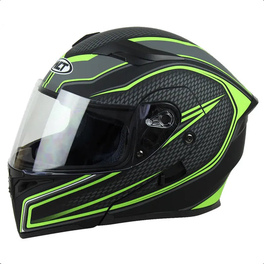 Casco De Moto Casco Para Moto Casco Abatible Casco Motocicle Negro/verde Xl