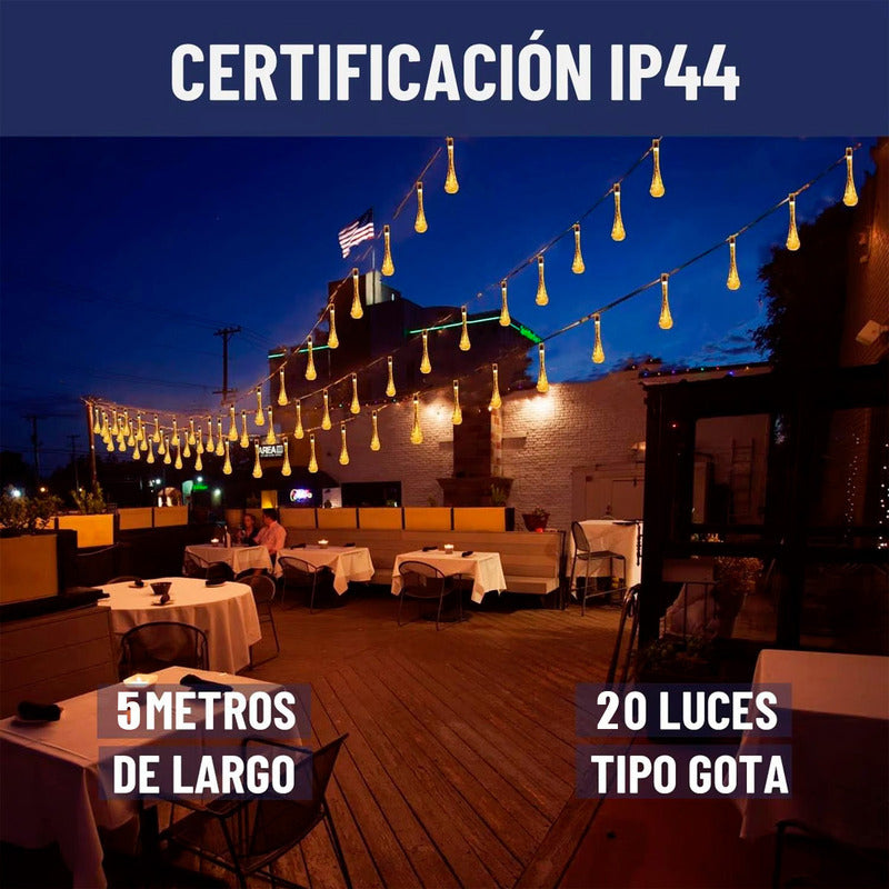 Pack 2 Luces Navidad Guirnaldas Solares Luces De Navidad 5m Cálida