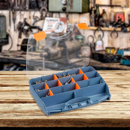 Caja Organizadora Tornillos 15 Compartimentos Okshop Plástico Gris