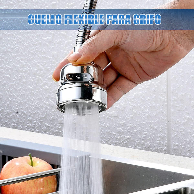 Cuello Flexible Giratorio Lavaplatos Extension Lavaplatos Plateado Brillante
