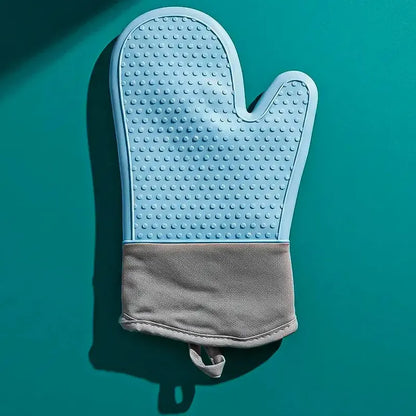 Guantes Para Horno Toma Ollas Guantes De Silicona Cocina Color Azul Puntos