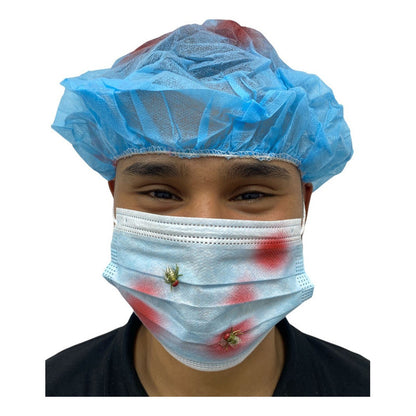 Mascarilla Y Gorro Sangriento Fiestas Disfraz Halloween Azul