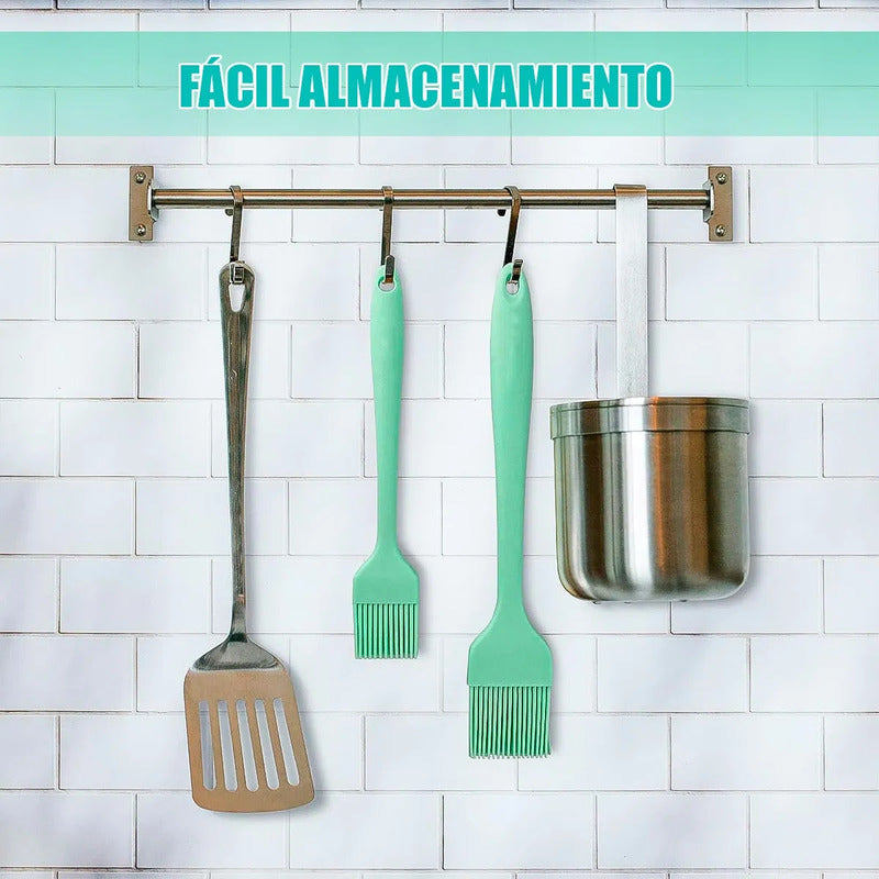 Set 2 Brochas Silicona Repostería Pincel Okshop Apto Lavavajillas Rosa