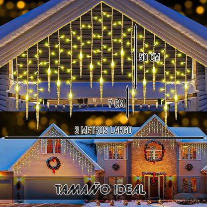 Luces Navidad Solares Exterior Guirnalda Luces Solares 3 Metros Arcashopping Luces Navideñas Luz Calida Luces Navidad... Amarillo