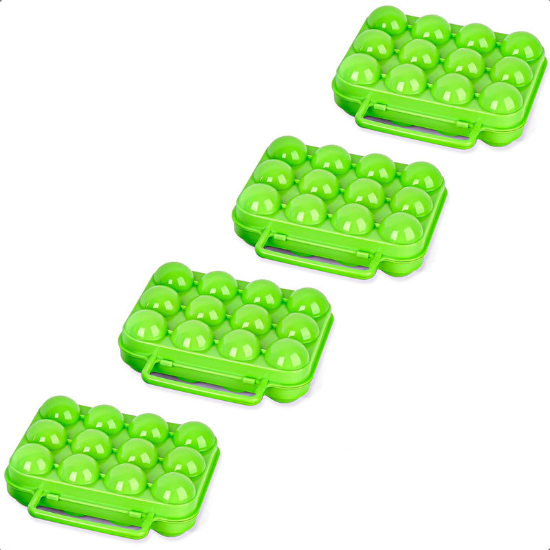 Pack 4 Organizador Huevos Dispensador Huevo Porta 12 Huevos Verde