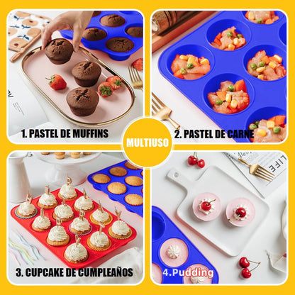 Molde Silicona Cupcake Economicos Muffin 12 Und Baratos