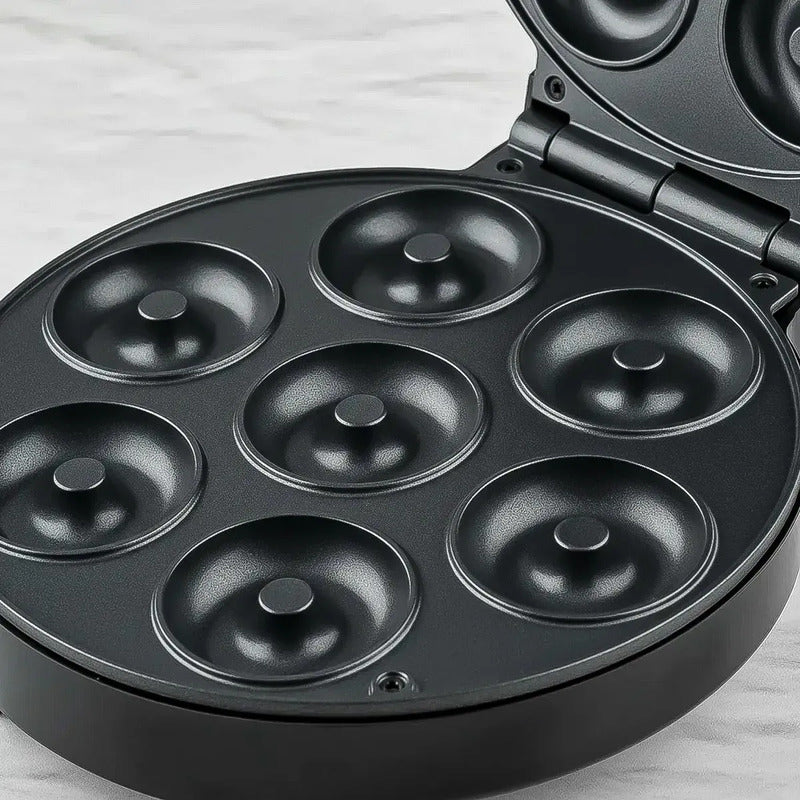 Máquina Para Hacer Mini Donas Okshop Con 7 Cavidades Y Antiadherente Negro