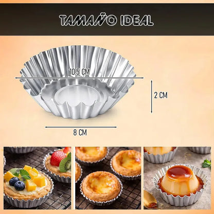 Moldes Tartaletas Molde Para Cupcakes Pack 6 Mini Moldes Tartaleta Okshop Moldes Para Tartas De Huevo Mini Moldes Metal Moldes Antiadherentes Moldes Para Horno Mini Moldes Para Tartaletas Gris