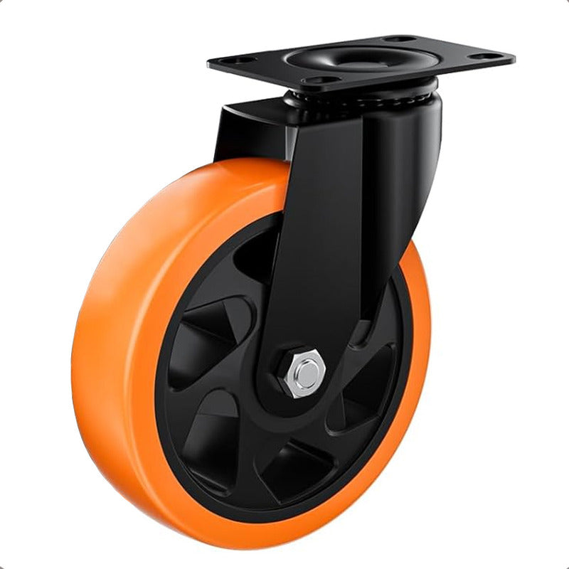 Ruedas Giratorias Para Carros Ruedas Muebles Ruedas Industri Naranja/negro